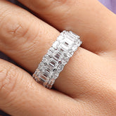 3.25 Carat Emerald and Oval Lab Diamond Bridal Ring in 14K Gold